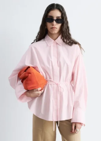 Cotton Poplin Drawstring Shirt