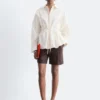 Cotton Poplin Drawstring Shirt