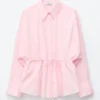 Cotton Poplin Drawstring Shirt