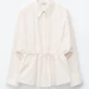 Cotton Poplin Drawstring Shirt