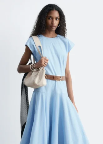 Cotton Poplin Midi Dress