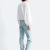 Cotton Poplin Zip-Front Blouse