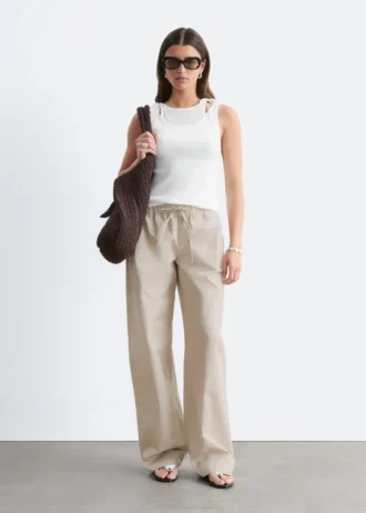 Cotton Twill Drawstring Trousers
