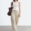 Cotton Twill Drawstring Trousers