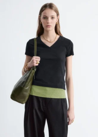 Cotton V-neck T-shirt