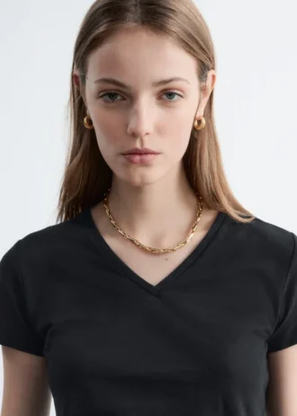 Cotton V-neck T-shirt