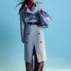 Cotton-Wool Tie-Belt Trench Coat