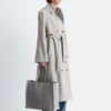 Cotton-Wool Tie-Belt Trench Coat