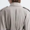 Cotton-Wool Tie-Belt Trench Coat