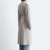 Cotton-Wool Tie-Belt Trench Coat