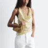 Cowl-Neck Drawstring Top