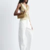 Cowl-Neck Drawstring Top