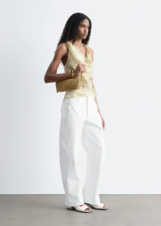 Cowl-Neck Drawstring Top