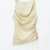 Cowl-Neck Drawstring Top
