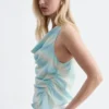 Cowl-Neck Drawstring Top