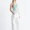 Cowl-Neck Drawstring Top