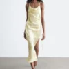 Cowl-Neck Jacquard Midi Dress