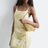 Cowl-Neck Jacquard Midi Dress