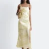 Cowl-Neck Jacquard Midi Dress