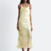 Cowl-Neck Jacquard Midi Dress