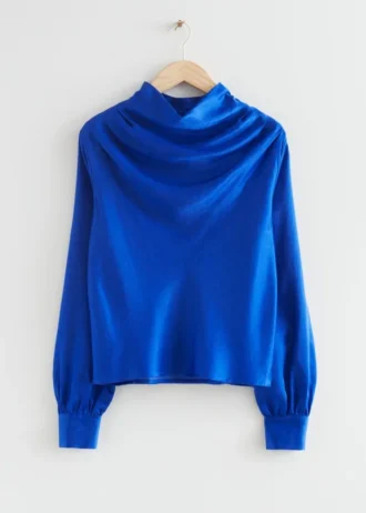 Cowl Neck Satin Blouse