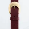 Crescent-Buckle Leather Belt