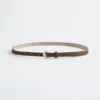 Crescent-Buckle Slim Belt