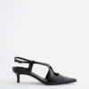 Criss-Cross Leather Slingback Pumps