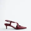 Criss-Cross Leather Slingback Pumps