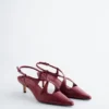 Criss-Cross Leather Slingback Pumps