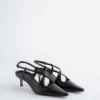 Criss-Cross Leather Slingback Pumps