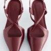 Criss-Cross Leather Slingback Pumps