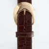 Croco Effect Buckle Leather Belt