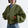 Cropped Bomber Jacket