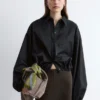 Cropped Drawstring Shirt