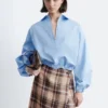 Cropped Drawstring Shirt