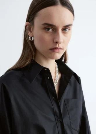 Cropped Drawstring Shirt