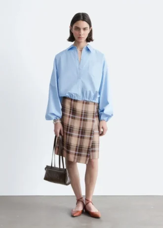 Cropped Drawstring Shirt