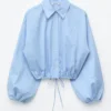 Cropped Drawstring Shirt