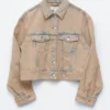 Cropped Overdye Denim Jacket