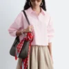 Cropped Oversized Cotton Shirt
