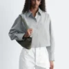 Cropped Oversized Cotton Shirt