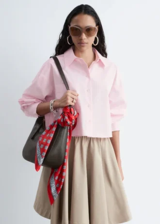 Cropped Oversized Cotton Shirt