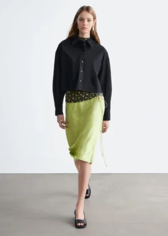 Cropped Oversized Cotton Shirt
