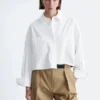 Cropped Oversized Cotton Shirt