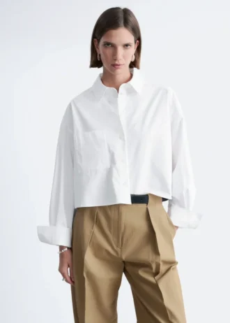 Cropped Oversized Cotton Shirt