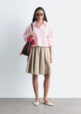 Cropped Oversized Cotton Shirt