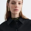 Cropped Oversized Cotton Shirt
