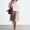 Cropped Oversized Cotton Shirt