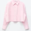 Cropped Oversized Cotton Shirt
